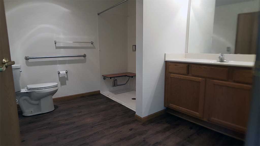 Morris Park SV full bathroom roll-in shower