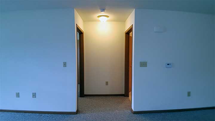 River City SV Hallway entry to front bedroom & bathroom